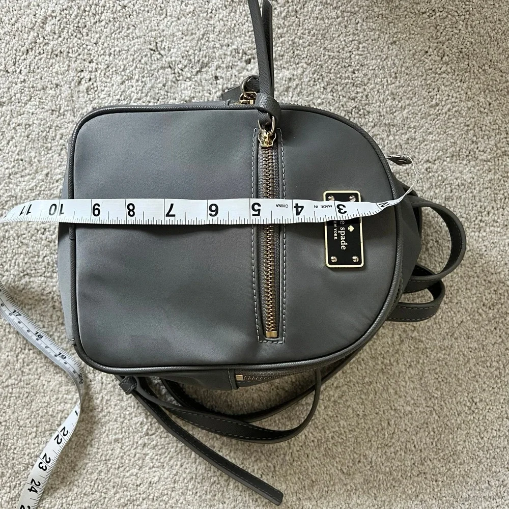 Kate Spade New York Gray Nylon Mini Backpack Bag Travel Purse